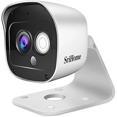 Afbeelding van SriHome WiFi bewakingscamera, wifi, binnen en buiten, draadloze camera met bewegingsdetectie, bidirectionele audio, nachtzicht IP66 waterdicht
