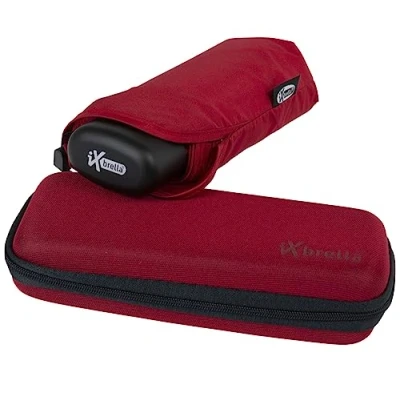 Afbeelding van iX brella Super mini zakparaplu kleine paraplu in etui, donkerblauw, 91 cm