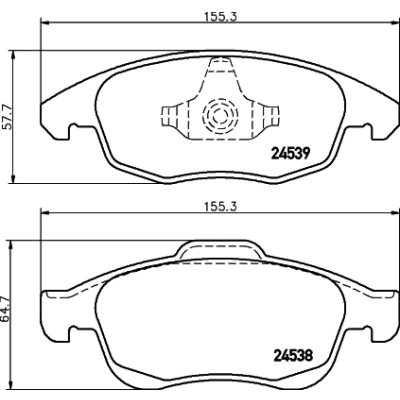 Afbeelding van HELLA PAGID 8DB 355 013 341 Remblokkenset T1701 Remsysteem: Teves Niet geschikt voor slijtage waarschuwingscontact o.a. CITROEN / PEUGEOT