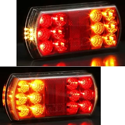 Afbeelding van AGRISHOP 12/24 V, 2 stuks achterlichten voor aanhangers, led achterlicht, 12 waterdicht, universeel, vrachtwagen, autoremmen, verlichting bestelwagens, E mark