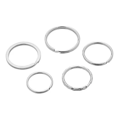 Afbeelding van Wedo 26230015 Sleutelringen, metaalringen, assortiment in verschillende maten, 15 stuks, zilver