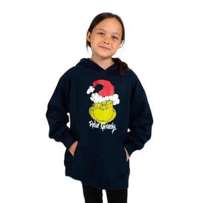 Afbeelding van United Labels The Grinch Hoodie voor jongens en meisjes, capuchontrui, kinderen, sweatshirt, pullover met capuchon, blauw, 134 140
