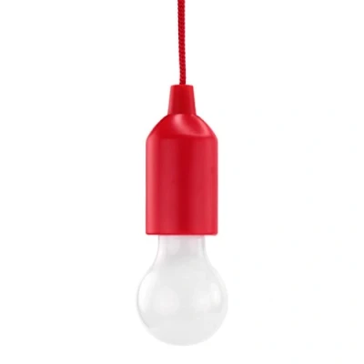 Afbeelding van HyCell Pull Light in rood met trekschakelaar incl. AAA batterijen draagbare LED lamp warm wit mobiele ideaal voor tuin schuur tent camping zolder kledingkast of party decoratie