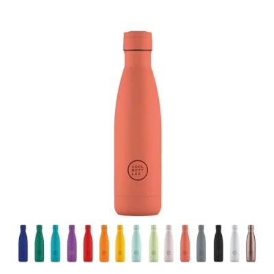 Afbeelding van Cool Bottles Stainless Steel Water Bottle 500 ml Coral Pastel 26,5 x 7 cm Luchtdichte Thermosfles Koude dranken 36 H en Warme 18 Triple Technologie BPA Vrij