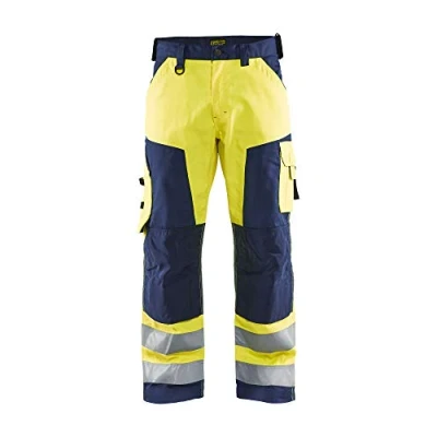 Afbeelding van Blaklader Werkbroek High Vis zonder spijkerzakken 1566 1811 Geel/Marineblauw C54
