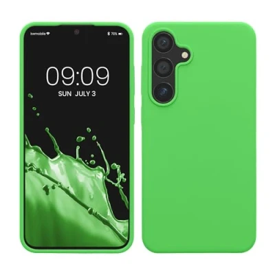 Afbeelding van kwmobile telefoonhoesje compatibel met Samsung Galaxy S24 Plus hoesje Zachte case voor smartphone Back cover in limoengroen