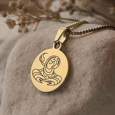 Afbeelding van Gegraveerde ketting Sterrenbeeld Lijntekening Schorpioen Gegraveerd Gold Plated Juwelia