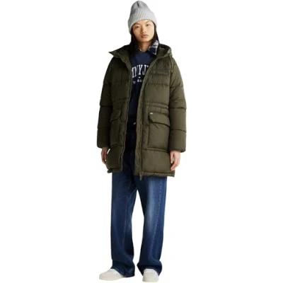 Afbeelding van Tommy Jeans Dames TJW MIDI ASPEN Puffer DW0DW18842 Jacket, Groen (Vermoeidheid Groen), L, L