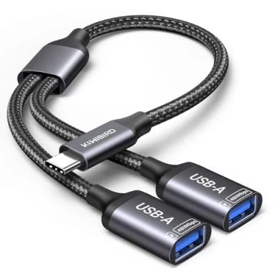 Afbeelding van KiWiBiRD USB C splitter y kabel, Type mannelijke naar dubbele vrouwelijke adapter opladen gegevensoverdracht hub compatibel met laptop Mac auto PS5 voor flashdrive toetsenbord muis printer