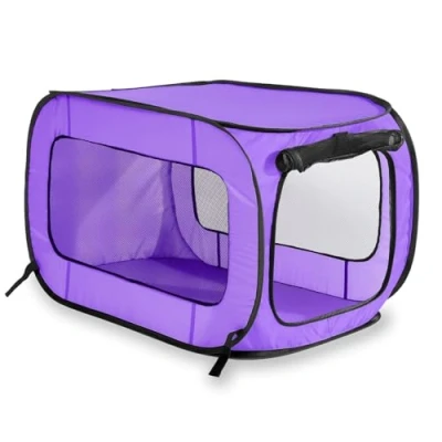 Afbeelding van Beatrice Home Fashions Draagbaar, inklapbaar, pop up reisdierenkennel, 32,5&quot; L x 19&quot; B 18&quot; H, paars
