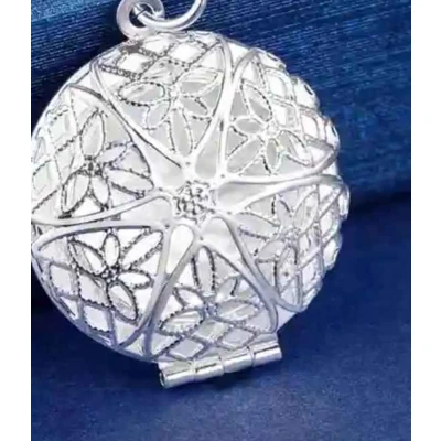 Afbeelding van Ketting met hanger medaillon zilverkleur