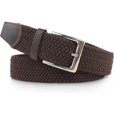 Afbeelding van Safekeepers Bruin Elastische Riem Gevlochten Stretch Nikkelvrij