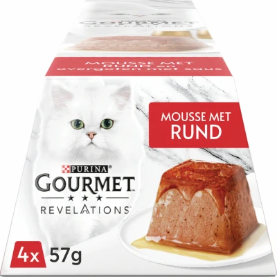 Afbeelding van Gourmet Revalations Mousse 4x57 g Kattenvoer Rund