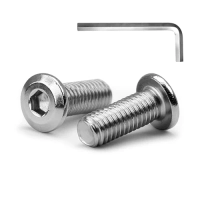 Afbeelding van MINHER M6 x 20 mm 10 stuks platte kop binnenzeskant schroeven bouten voor meubels, roestvrij staal A2 V2A, volledige schroefdraad (met inbussleutel)
