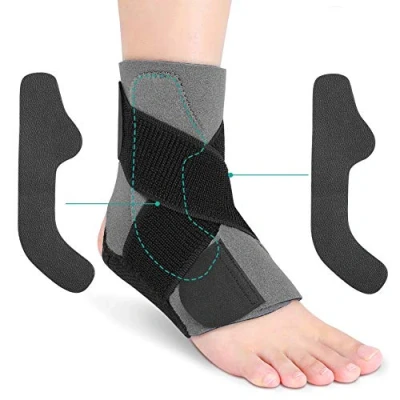 Afbeelding van bandage enkelgewricht, enkelbandage springgewricht bandages sport, voetbandage, rechts en links, gebruikt voor hardlopen, voetbal, basketbal chronische enkelpijn