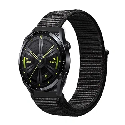 Afbeelding van Niboow 22 mm armband voor Huawei Watch GT 3 Pro 46 mm/GT Runner/GT 2 2e/GT Pro/GT Classic/GT Sport Active, nylon reservearmband 3/3 Pro/Honor GS zwart