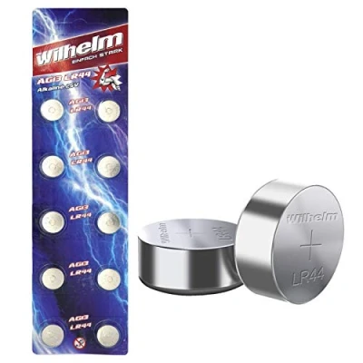 Afbeelding van 10 x Wilhelm AG13/147/LR44/SR44W/357/LR1154/V13GA kwaliteitsbatterijen 1,5 V alkaline blister