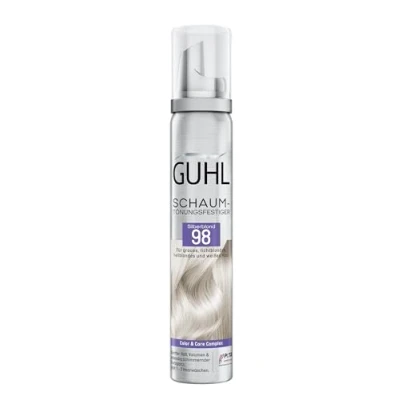 Afbeelding van Guhl Verstevigde schuimtint kleur 98 zilverblond Voor grijs, lichtblond, lichtblond en wit haar Zachte grip, volume kleurglans Houdt 1 tot 3 wasbeurten