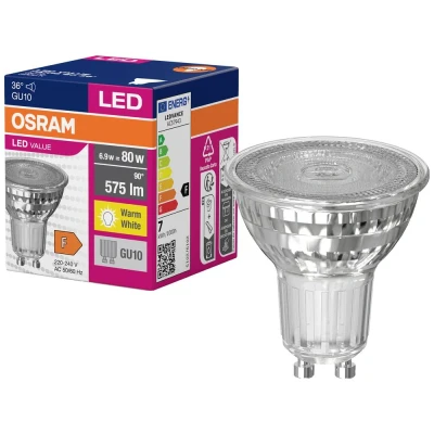 Afbeelding van OSRAM 4058075096646 LED lamp Energielabel F (A G) GU10 Reflector 6.9 W = 80 Warmwit (Ø x h) 50 mm 1 stuk(s)
