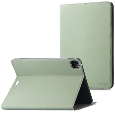 Afbeelding van Apple iPad Pro 11 (2022) Hoes: Accezz Classic Tablet Case Bookcase Groen Siliconen En TPU (zacht) Hoezen