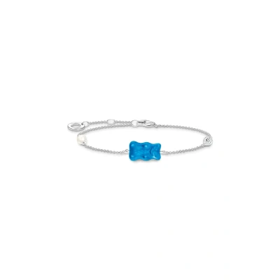 Afbeelding van Thomas Sabo A2151 052 1 L19V Armband 925 zilver Dames Goldbär blauw 16 19cm