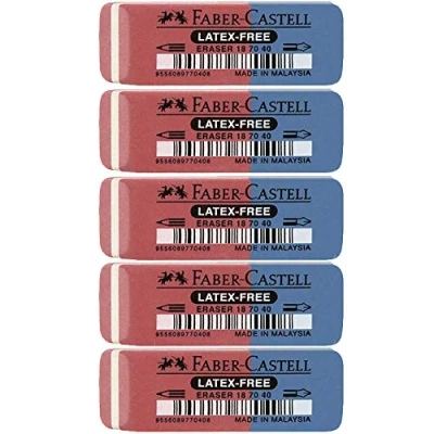 Afbeelding van Faber Castell 187040 gum latexvrij, inkt/lood, 7070 40 (5 stuks)
