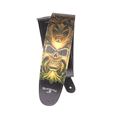 Afbeelding van D&quot;;Addario 25LAL04 gitaarband leer Green Skull