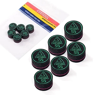 Afbeelding van CUESOUL 6 Stuks 9 Laag 14mm Pigskin Cue Tips voor Pool Stick