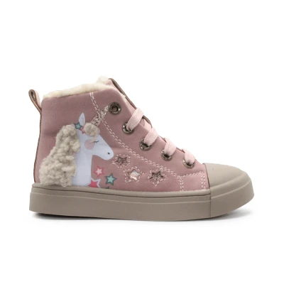 Afbeelding van Shoesme Veterschoenen SH25W035 Roze Eenhoorn Maat 30 (Kids) Meisjes Hatshoe Kinderschoenen
