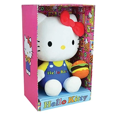 Afbeelding van Jemini knuffel Hello Kitty Retro 20 cm pluche wit/blauw