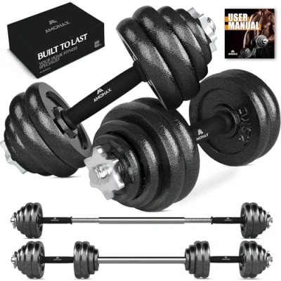 Afbeelding van Amonax gietijzeren verstelbare halterset halterset, mannen vrouwen, krachttrainingsapparatuur thuis gym fitness, Dumbell paar handgewicht, bar bellen gratis gewichten voor gewichtheffen
