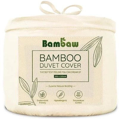 Afbeelding van Bamboe Dekbedovertrek 155 x 220cm Ultrazacht Ivoor Eco Dekbedhoes Luxe Beddengoed Hypoallergeen Puur viscose rayon Ultra ademende Stof Bambaw