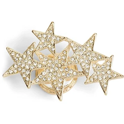 Afbeelding van styleBREAKER Magneet Sieraden Hanger met offset strass sterren voor sjaals, sjaals of poncho&#039;s, broche, dames 05050061, Farbe:Goud