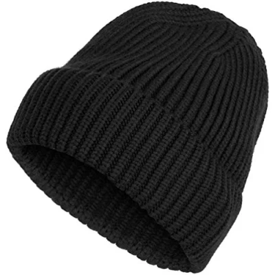 Afbeelding van styleBREAKER unisex fijn gebreide muts met rand, winterse 04024154, Farbe:Zwart