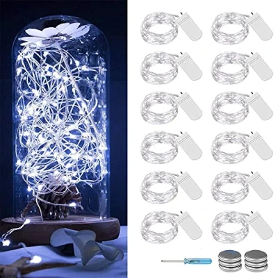 Afbeelding van 12 stuks Fairy String Lights Battery Operated 30 LEDs Copper Wire Firefly Cool White