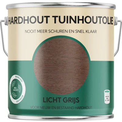 Afbeelding van hardhout Tuinhoutolie licht grijs olie biobased 2.5 liter