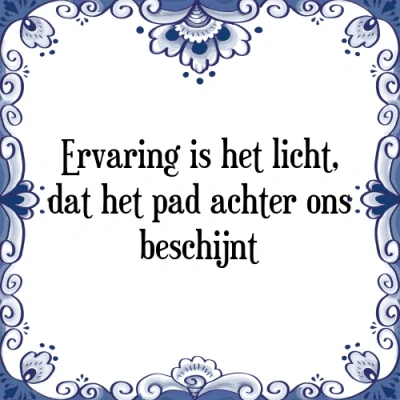 Afbeelding van Ervaring is het licht, dat pad achter ons be Tegeltje + Spreuk