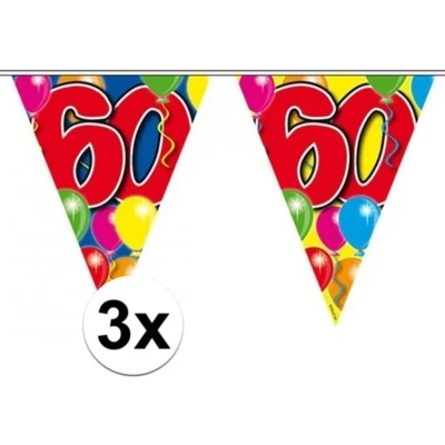 Afbeelding van 3x Vlaggenlijn 60 jaar 10 meter Vlaggenlijnen