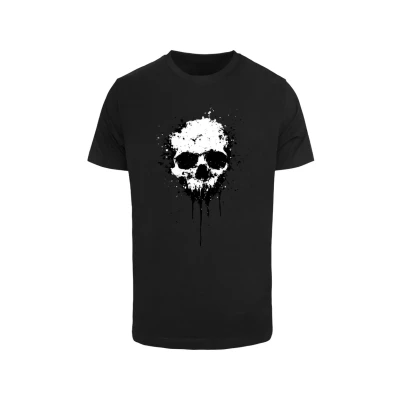 Afbeelding van Mister Tee Artsy Skull Paint Tshirt print, Heren, Maat: Small, Black