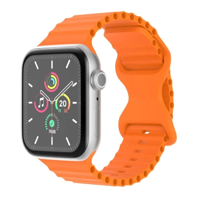 Afbeelding van imoshion Athletic siliconen bandje Geschikt voor Apple Watch 1, 2, 3, 4, 5, 6, 7, 8, 9, 10, SE, Ultra (2) 44/45/46/49 mm Oranje One Size