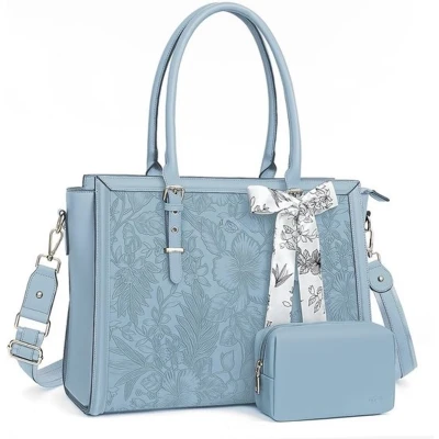 Afbeelding van Avoir Dames Aktetas Laptoptas Tas handtas Schoudertas 15.6 inch Zakelijke Blauw