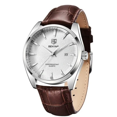 Afbeelding van Horloge Heren Leren Band Herenhorloge
