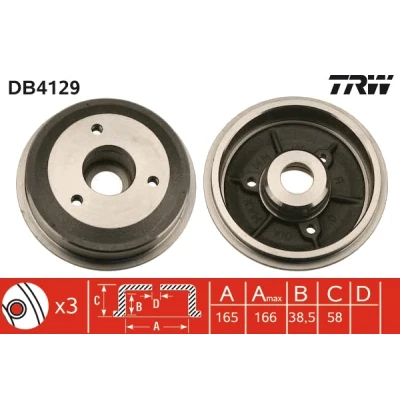 Afbeelding van Trw Remtrommel DB4129