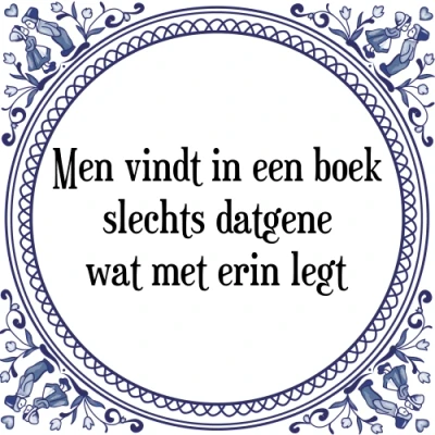 Afbeelding van Men vindt in een boek slechts datgene wat met er Tegeltje + Spreuk
