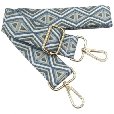 Afbeelding van Verstelbare kleurrijke schouderriem voor damestassen, beige blauw, 80 130 cm, tasriem met gouden karabijnhaak, duurzaam, crossbody tas, gitaar, moderne tassen, accessoires, 3,8 1210