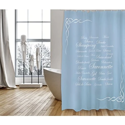 Afbeelding van MSV Cotexsa by Premium Douchegordijn, antischimmel textiel, antibacterieel, wasbaar, 100% waterdicht, met 12 douchegordijnringen, polyester, Grasse&quot;, taupe, 180 x 200 cm, Made in Spain