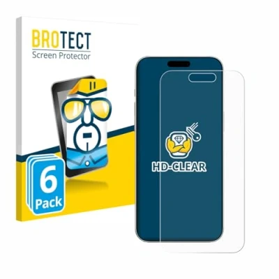 Afbeelding van BROTECT Screenprotector voor Apple iPhone 16 Folie Beschermfolie transparant (6 Stuks)