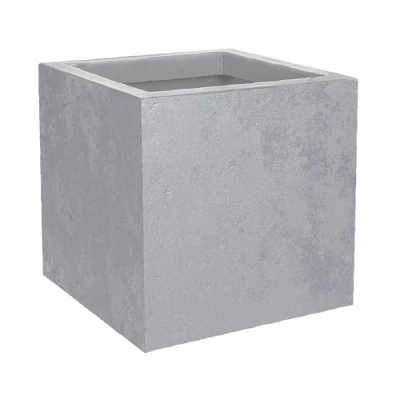 Afbeelding van EDA Basalt&#039;Up vierkante pot 21 L Betonimitatie decor Enkelwandig Wateropslagzone 29,5 x H cm Betongrijs