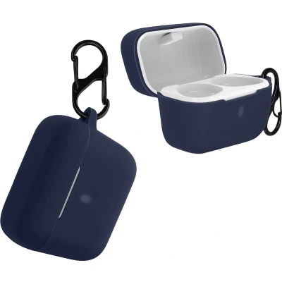 Afbeelding van kwmobile Hoes geschikt voor Sennheiser CX True Wireless Siliconen cover oordopjes in donkerblauw
