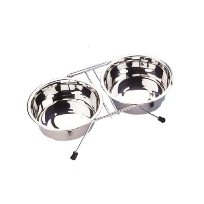 Afbeelding van Nobby rvs standaard dubbel+eetbak 21 cm 1 ST